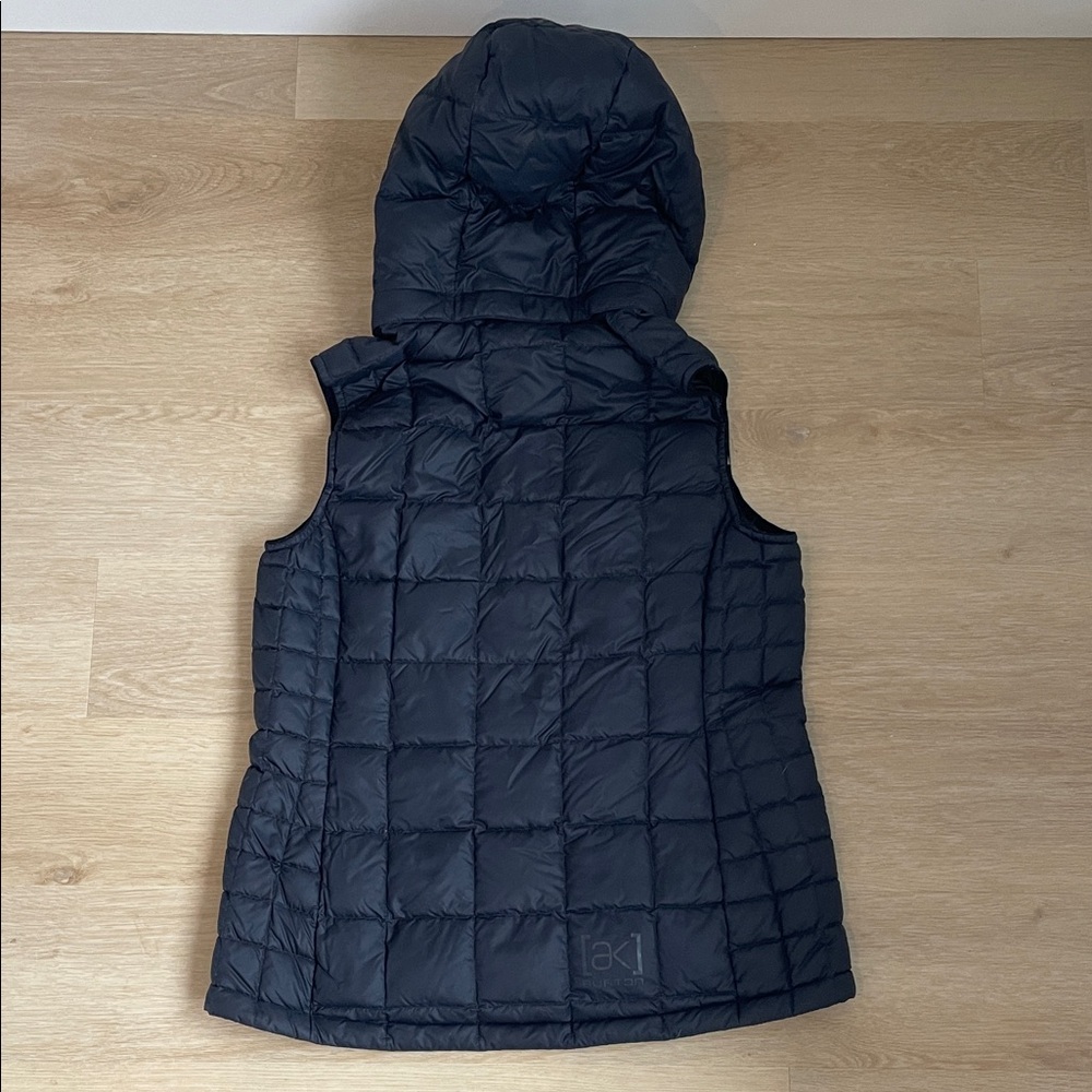 Burton AK Women’s Puffer  Dark Quilted Hooded Large Vest - Picture 6 of 9